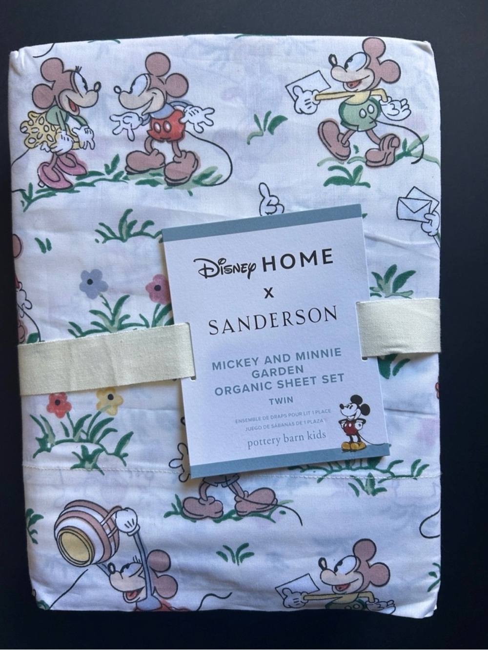 Disney Mickey Mouse Pink Blue Green Cotton Print